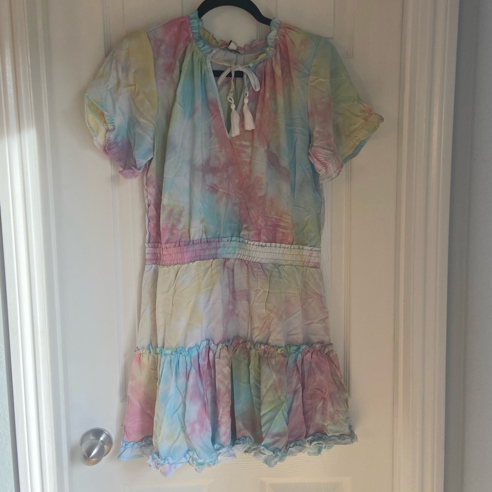 TyeDye Ruffle Detail Dress